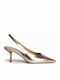 Pumps Mit Riemen & Mittelhohem Absatz Gold