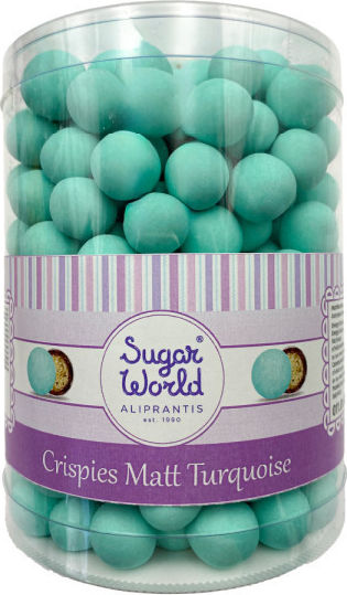 Sugarworld Crispy Jordan Almonds In Round Turquoise Shape
