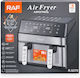 Raf Air Fryer με Διπλό Αποσπώμενο Κάδο 10lt Ασημί R.5270