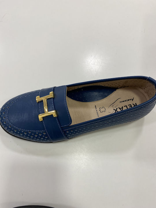 Relax Anatomic Leather Women's Moccasins in Blu...