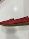 Leather Women's Moccasins in Red Colour
