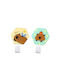 Kids Wall Hanger Single Hook Self-Adhesive Green 2 Pieces