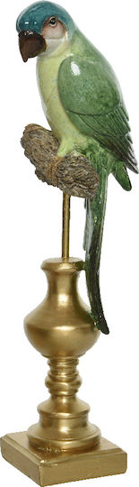 Kaemingk Decorative Bird Polyresin in Green-Gold 31.5cm