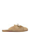 Mules with Heel in Beige Colour