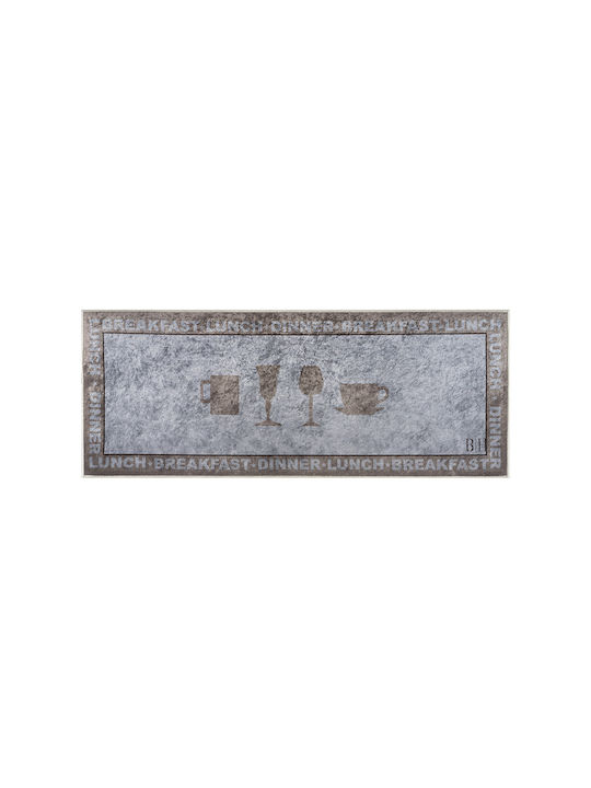 Beauty Home Χαλάκι Κουζίνας Διάδρομος με Αντιολισθητικό Υπόστρωμα Γκρι 60x160εκ.