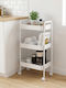 Pakketo Nedea Kitchen Trolley Metallic 3 Tiers White 41x30x77cm