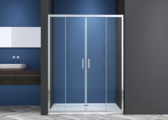 Piccadilly Cabinet Duș cu Ușă Glisantă 175-180x195cm Sticlă Transparentă Chrome