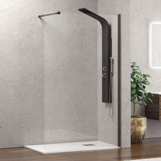 Karag Walkin 1 Partea Fixă Duș 100x200cm Sticlă Transparentă Gun Metal