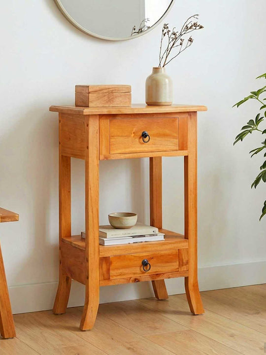 Console Table Made of Solid Wood Natural L50.5xW30xH75.5cm