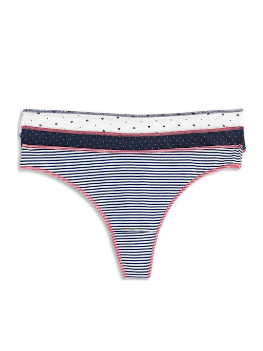 Cotonella Γυναικεία String 3Pack Πολύχρωμα