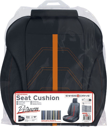 Swissdrive Car Seat Single Seat Cover Potenza Universal Black Orange 1 Piece