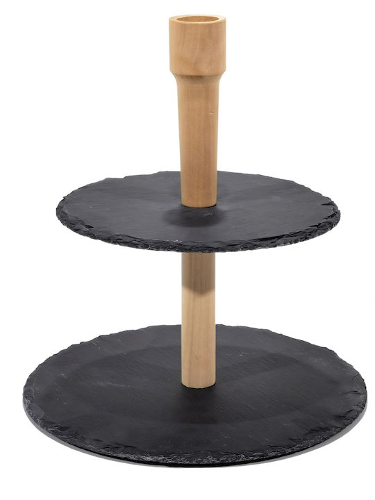 Royal Albert Wooden Tiered Appetizer Stand 2 Tiers Gray Ø25cm
