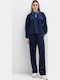 High Waist Sweatpants Jogger Blue Navy