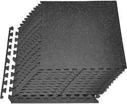 Vevor Δάπεδα Παζλ Γυμναστηρίου 61x61x1cm 24τμχ Διπλής Όψης Μαύρα/Γκρι