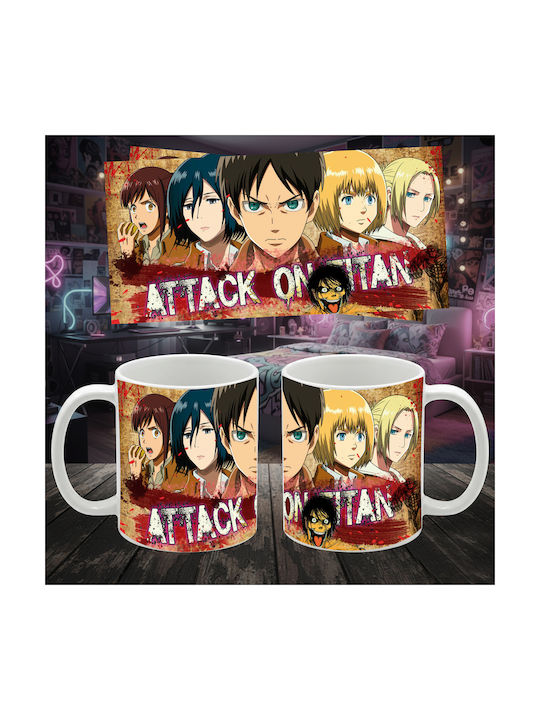 Λευκή Κούπα Anime Attack On Titan