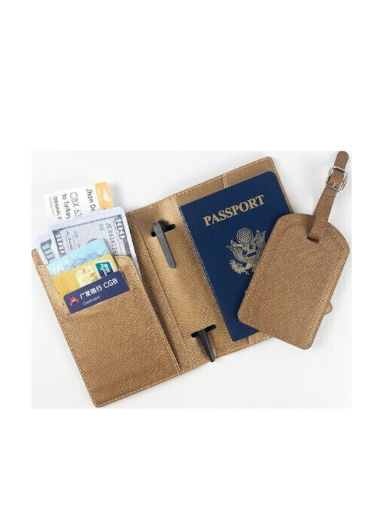 Passport Card Wallet Alista Home 23x16 Cm 70g Pu Leather Pen Holder Label Holder Accessory Unisex Multifunctional Brown