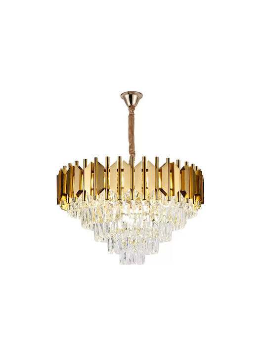 Alista Home Candelabru 8xE27 Ø60cm cu Cristale Auriu AT1CT-IM1P-HT2L-C115/600GD
