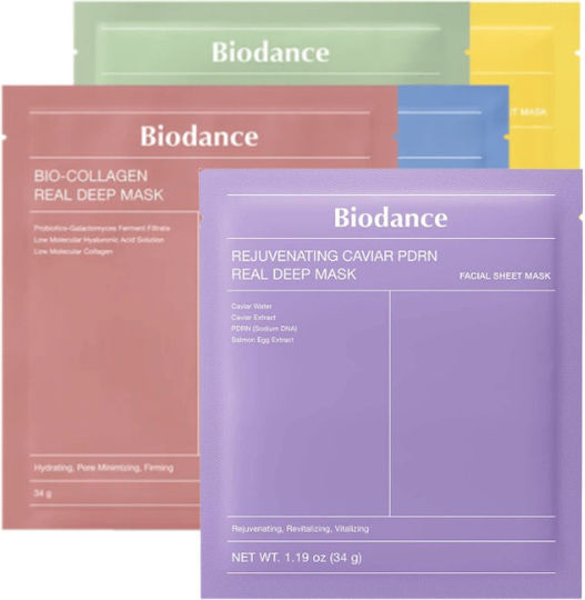 Biodance Real Deep Μάσκα Ομορφιάς Προσώπου για Ενυδάτωση / Αντιγήρανση 5τμχ