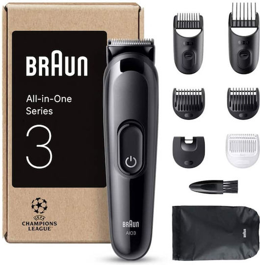 Braun All-in-one Trimmer Style Комплект Презареждаща се Машинка за Подстригване Черен AIO3545