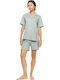 Pink Label Pink Label Sommer Damen Schlafanzug-Set Jade Leo