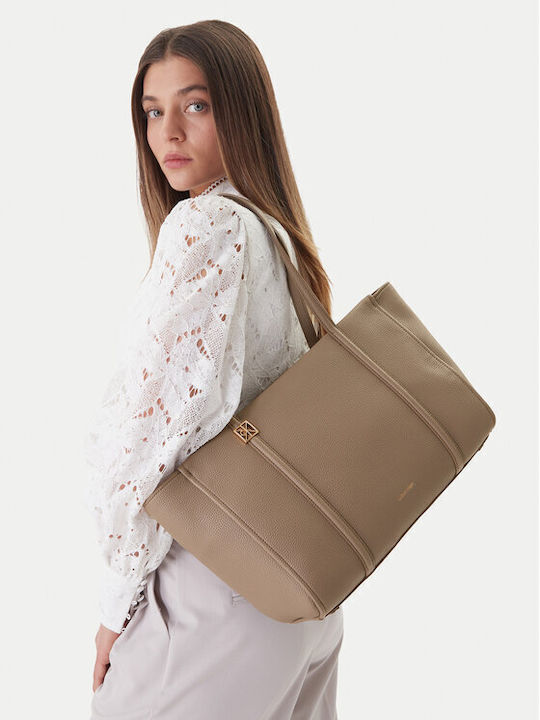 Calvin Klein Emblem Damen Tote Tasche aus Kunstleder