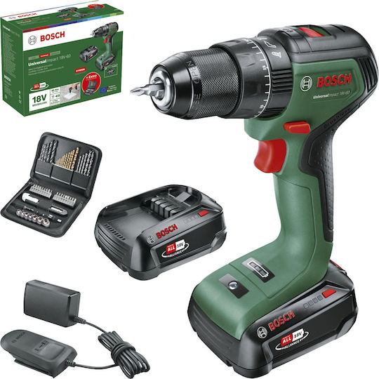 Bosch UniversalImpact Δραπανοκατσάβιδο Μπαταρίας Brushless 18V 2x2Ah