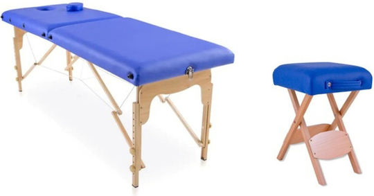 ICosmetics Portable Blue Wooden Physiotherapy Bed