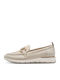 Leather Women's Moccasins in Gold Colour