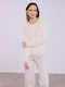 Celestino Gestrickte Damen Strickjacke Herz Beigefarbe