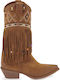 Women's Ankle Boots Cowboy with Medium Heel Tabac Brown