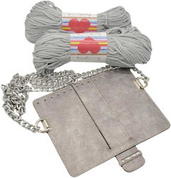 Mellia Cap Kit 23cm Vintage Silver Chain 120cm Yarn Heart 400g Gray