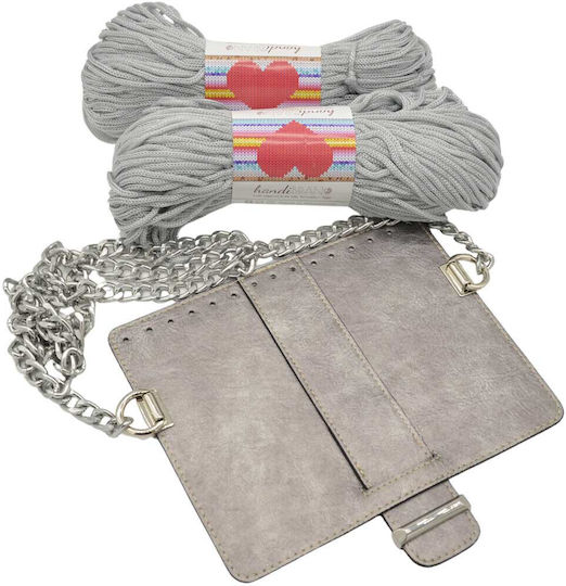 Mellia Cap Kit 23cm Vintage Silver Chain 120cm Yarn Heart 400g Gray