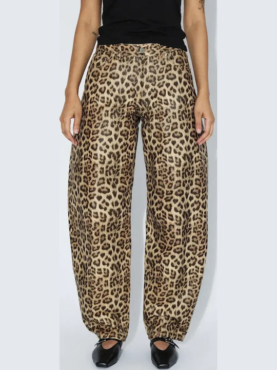 Dr Denim Pantaloni Dama Din Țesătură Leopard Dr Denim Pantaloni Dama Din Țesătură Leopard