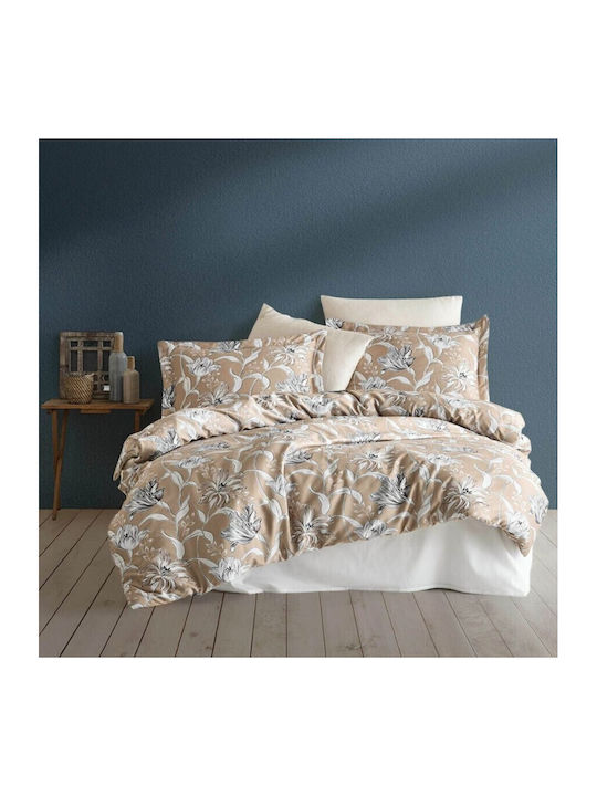 Class Home Collection Set Huse Pentru Pilote Din Bumbac Dublu Cu 4 Fețe De Pernă Și 1 Cearceaf 200x220cm Vitale Floral