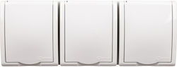 Simon Aquarius Triple Hermetic Socket U Ip54 Screened Track Transparent Flap Aqgz1-3z/11 Simon Aquarius Triple Hermetic Socket U Ip54 Screened Track Transparent Flap Aqgz1-3z/11