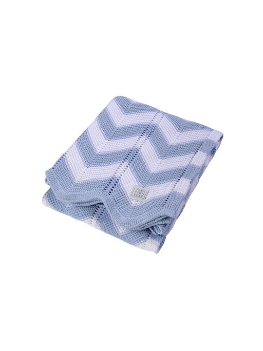 Down Town Home Knitted Baby Blanket Blue 90x120cm