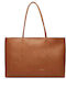 Monogram Leder Damen Tote Tasche Braun