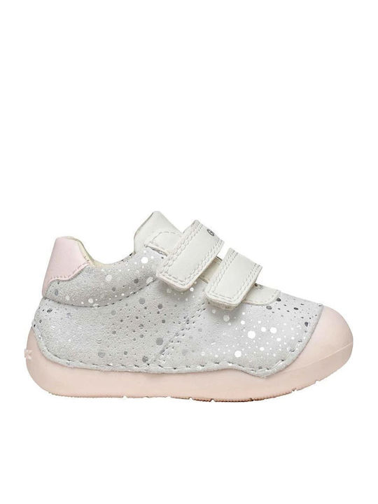Geox Tutim Kinder Sneaker Anatomisch mit Bügel- und Schleifenverschluss Silber