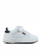 Kids Sneakers with Hoop & Loop Closure White