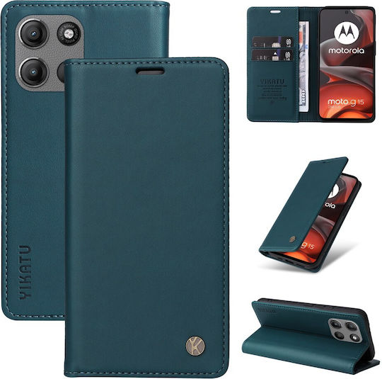 Yikatu Book Synthetic Leather / Silicone Green (Moto G15)