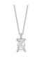 Kiriakos Gofas Necklace Solitaire In 9 K White Gold