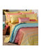 Down Town Home Down Town Home Cotton Satin Duvet Cover Set 245x235cm Super King with 2 Pillowcases Burano S861 Yellow
