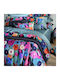 Down Town Home Down Town Home Cotton Satin Duvet Cover Set 240x170cm Super King with 2 Pillowcases Louis S888 Green