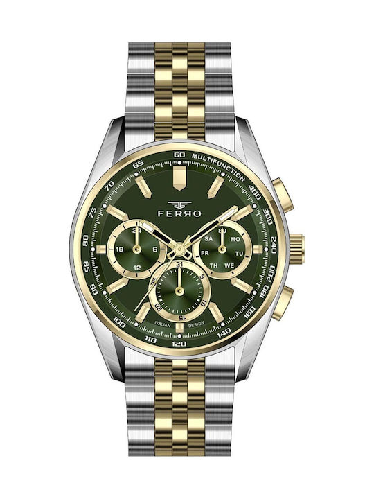 Ferro Men's Battery Watch With Silver Metal Bra...