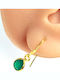 Amalfi Accessories Silver Dangle Earrings with Green Stones
