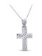 Triantos White Gold Cross 14K with Chain
