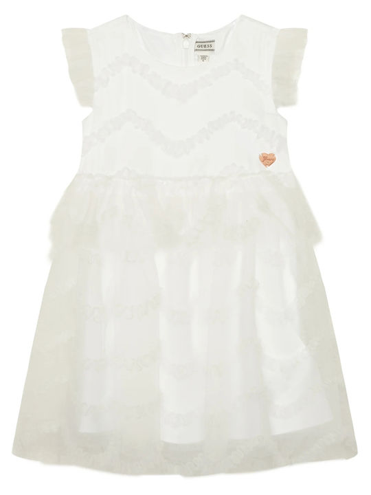 Guess Παιδικό Φόρεμα Τούλινο White