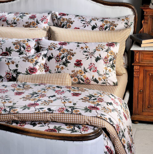 Down Town Home Σετ Μονή 170x240cm Flower Beige Flower Down Town Home Σετ Μονή 170x240cm Flower Beige Flower