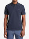 Polo Kurzarm Bluse Blau