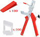 Pro Complete System Pliers 500 Clips 1.5 Mm 100 Tile Leveling Wedges